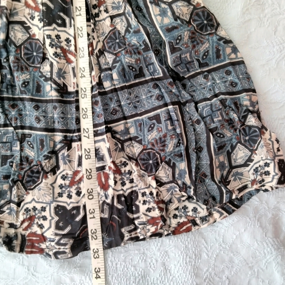 Free People NWT Marine Blue OKSANA Long Sleeve Mini Dress Size 6 Boho Peasant - Picture 14 of 15